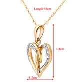 Diamond Pave Heart Shape Pendant in UK Hallmarked 9ct Yellow Gold